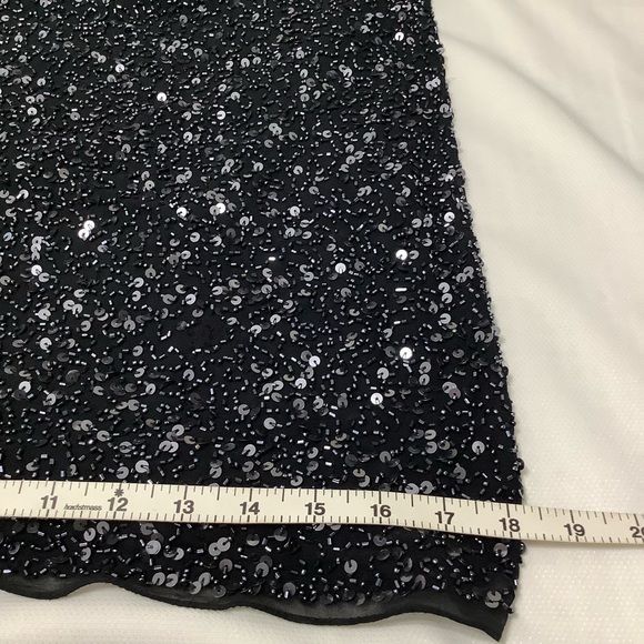 Aidan Mattox sequin cold shoulder mini cocktail dress black size 2 (W551) - Picture 13 of 14